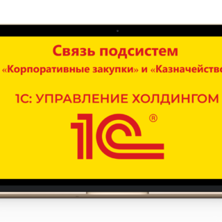 Связь подсистем «Корпоративные закупки» и «Казначейство» в решении «1С:Управление холдингом»