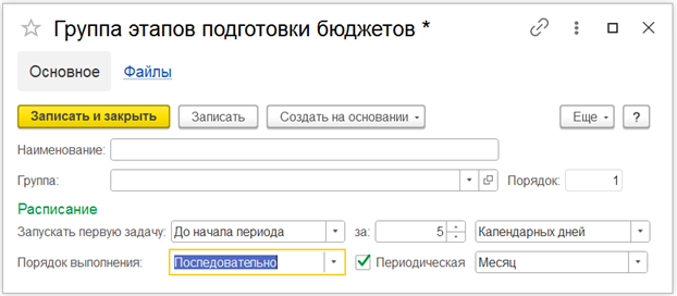 Рис. 7 План подготовки отчетности в 1С ERP