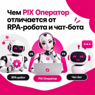 Чем PIX Оператор отличается от RPA-робота и чат-бота