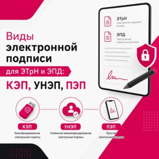 Виды электронной подписи для ЭТрН и ЭПД: КЭП, УНЭП, ПЭП